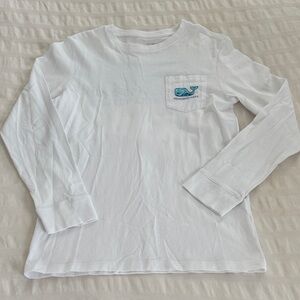 Vineyard Vines Kids White Long Sleeve Tee with Blue Logo NWOT